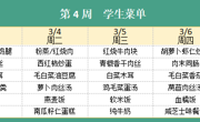 华师大附属太湖湾实验学校2025年春学期第4周学生菜单